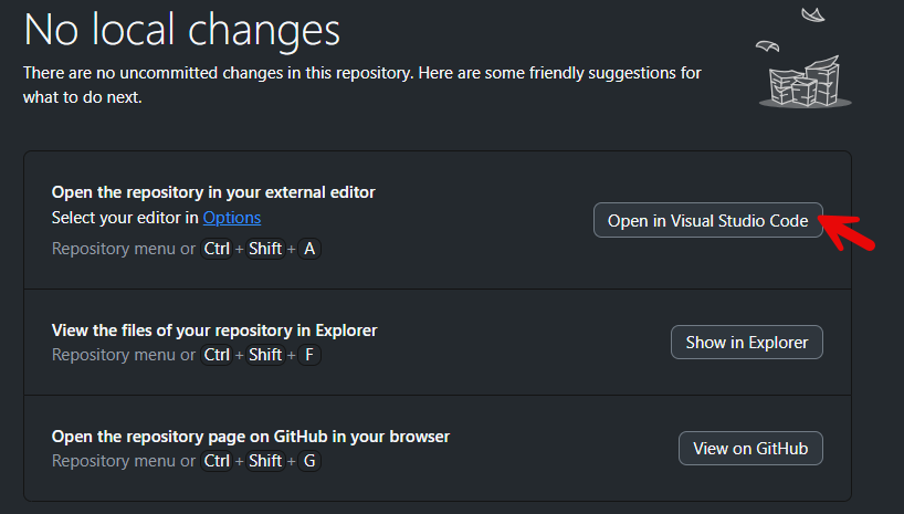 Opening cloned repository